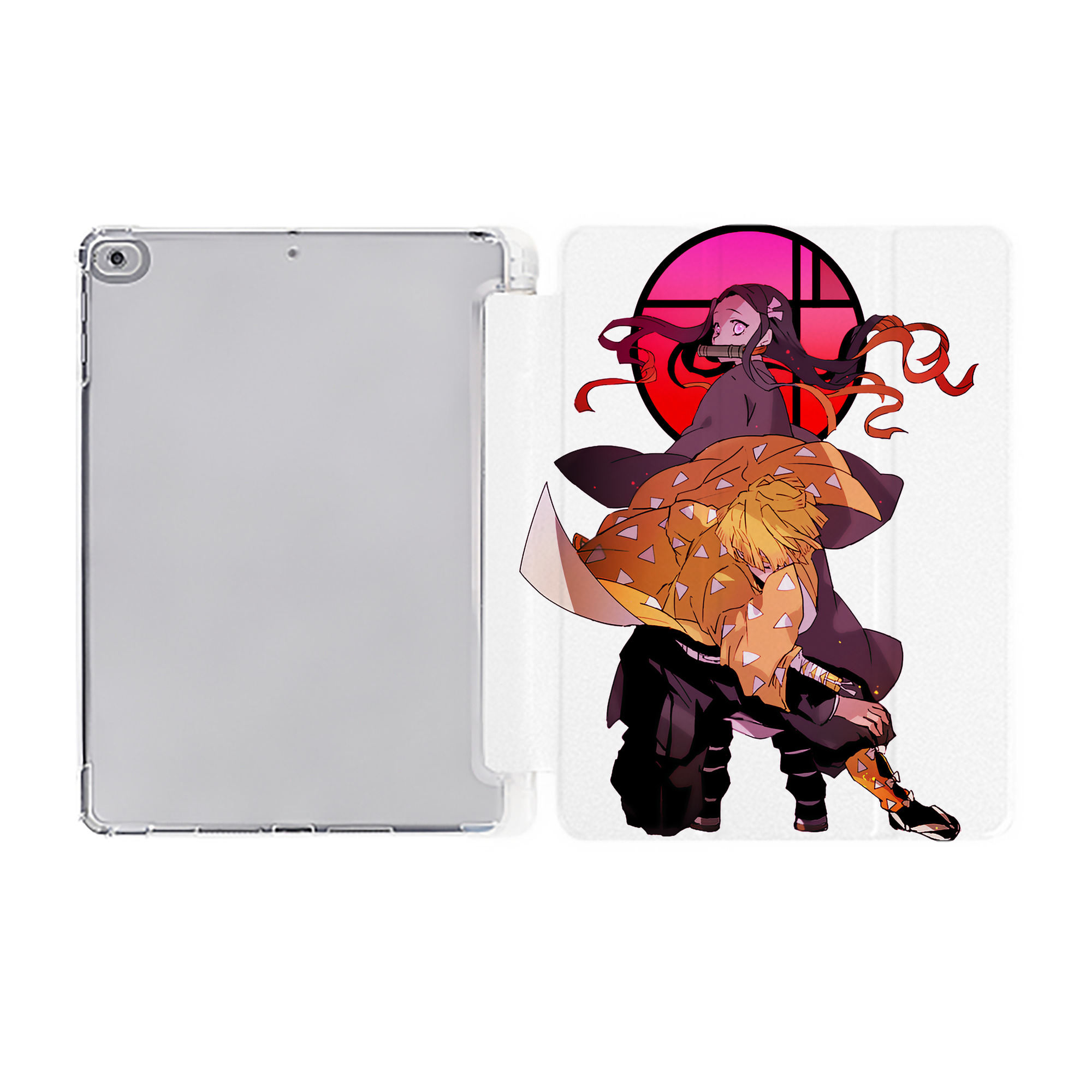 （画像用） 鬼滅の刃（きめつのやいば）我妻 善逸／あがつま ぜんいつ Agatsuma Zenitsu IPad ケース ペン収納付き 三つ折りスタンド PUレザー×シリコン 対応機種9.5/10.5/10.9インチ